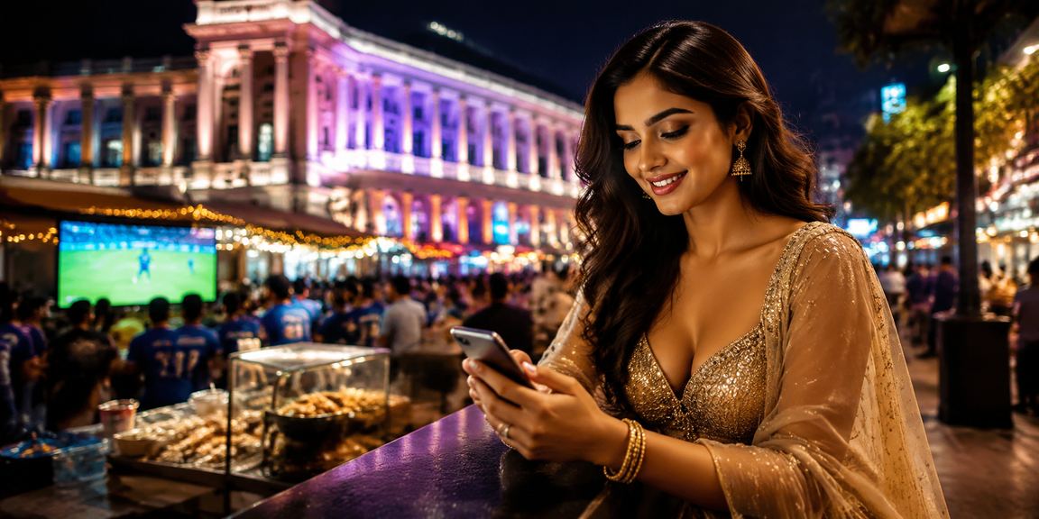 A night aerial view over an Indian city symbolizing mobile access
